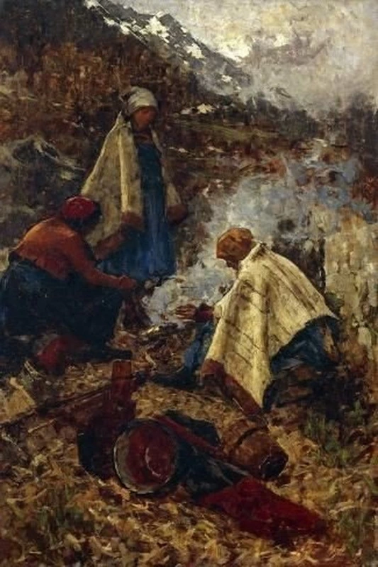 Francesco Filippini-143-Donne che si riscaldano al fuoco